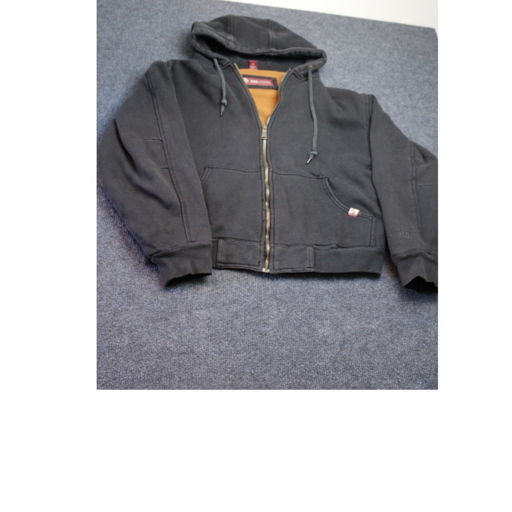 Dri-Duck Mens Full Zip Thermal Lined Hooded Sweatshirt Black Workwear Medium